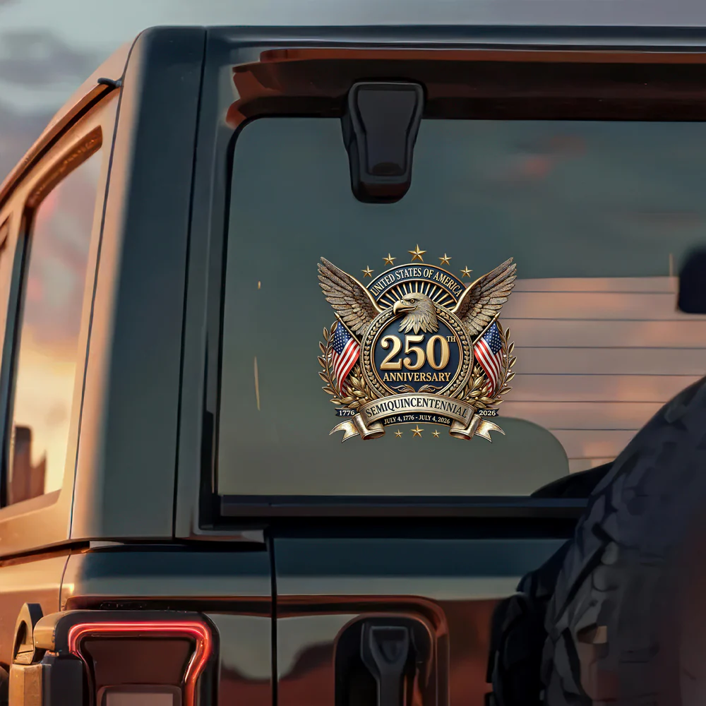 United States Of America 250th Anniversary Semiquincentennial Car Window Decal Sticker