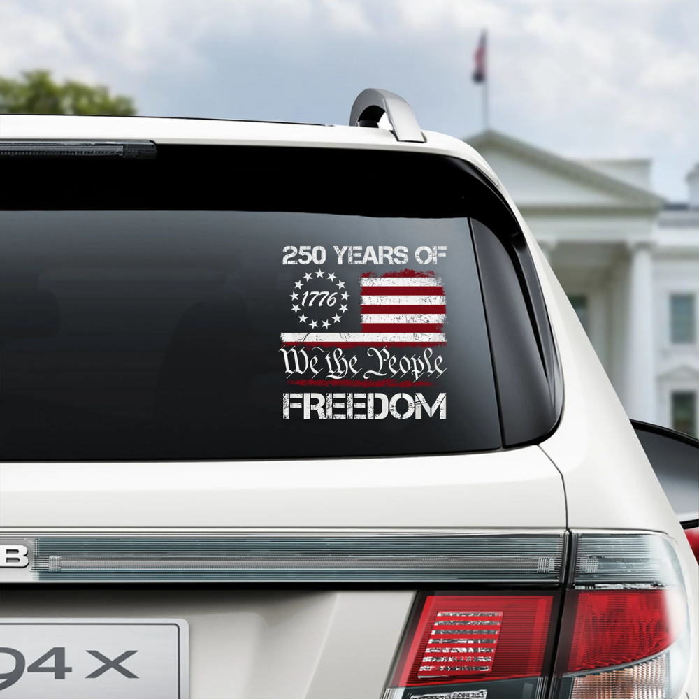 We The People 1776-2026 Patriotic 250th Birthday Car Window Decal Sticker