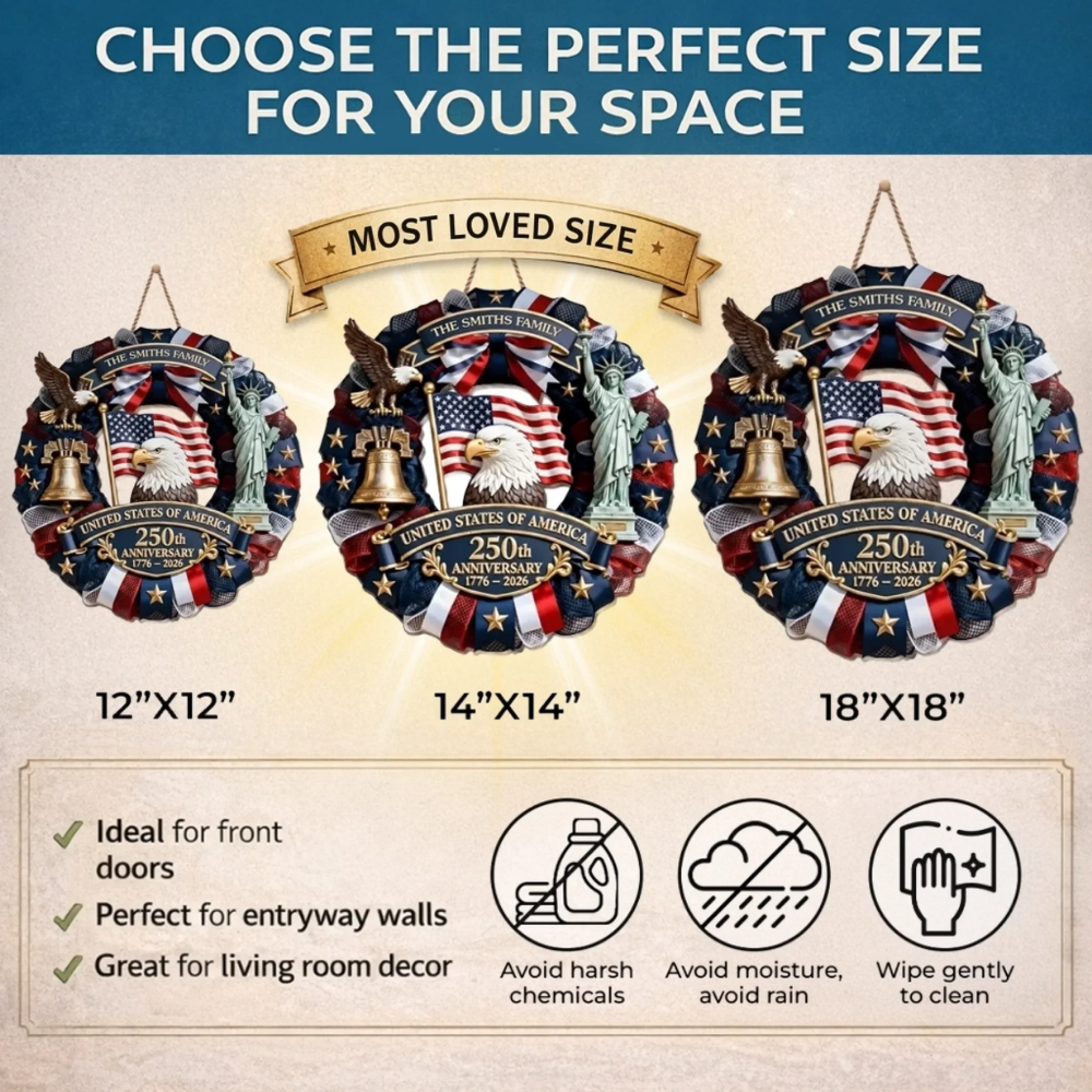 Custom Wood Sign - Personalized America 250th Anniversary