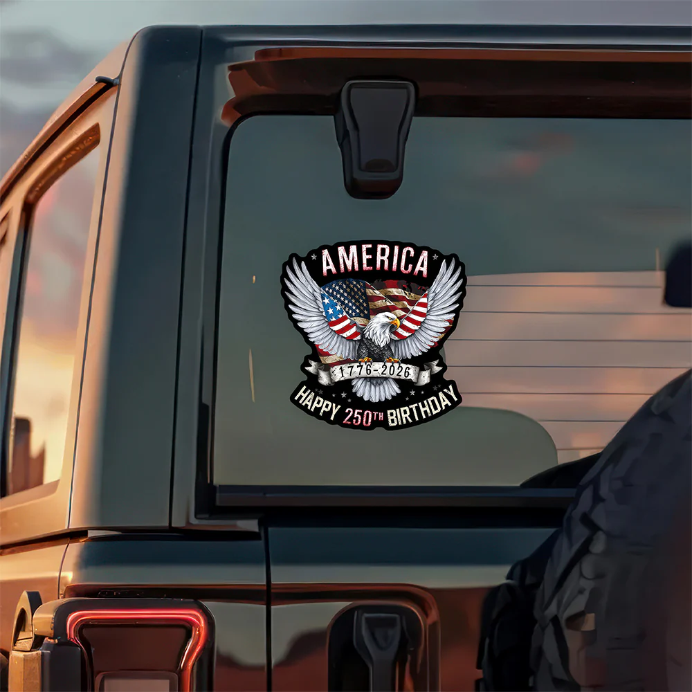 America Happy 250th Birthday Car Window Decal Sticker