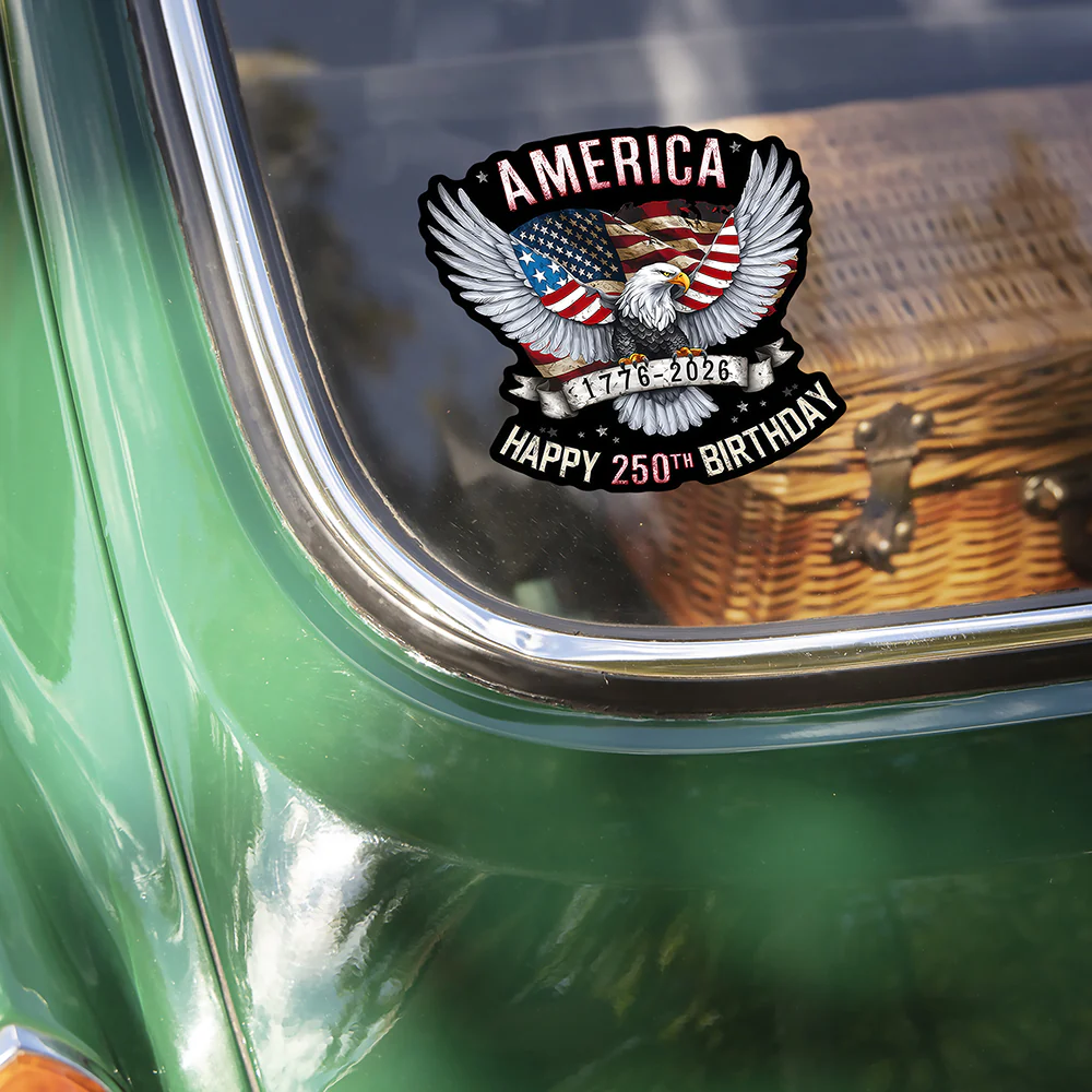 America Happy 250th Birthday Car Window Decal Sticker