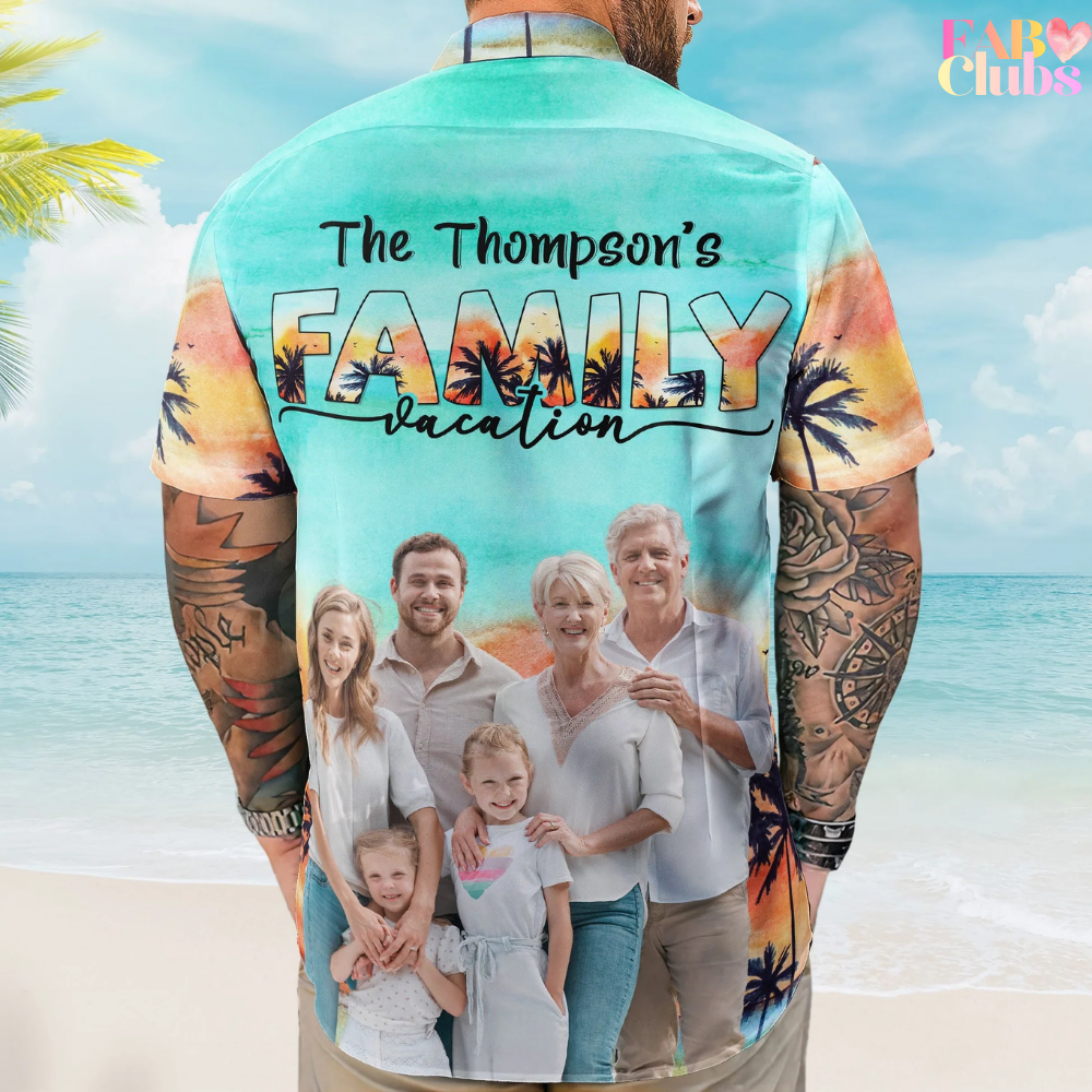 Custom Photo Family Vacation - Personalized Photo Hawaiian Shirt