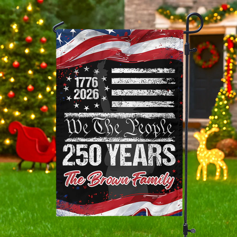 Custom 250 Years USA 250th Birthday 1776-2026 Eagle Garden Flag Gift for Family