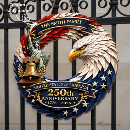 Custom Wood Sign - Personalized America 250th Anniversary Gifts For Mom