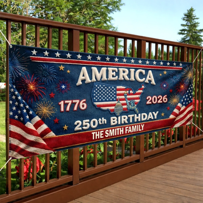 Custom Polyester Outdoor Banner - Personalized America 250th Anniversary Gifts - Bound By Freedom Forever