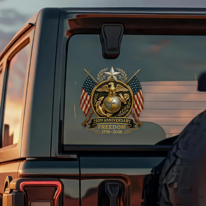 Bald Eagles Guns 250th Anniversary Freedom 1776 - 2026 Car Window Decal Sticker