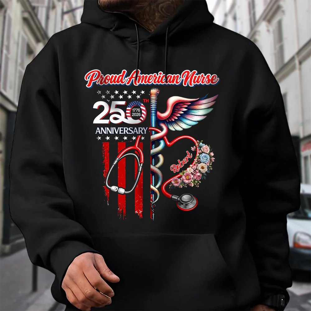 Custom Name Proud American Nurse With America 250 Shirt
