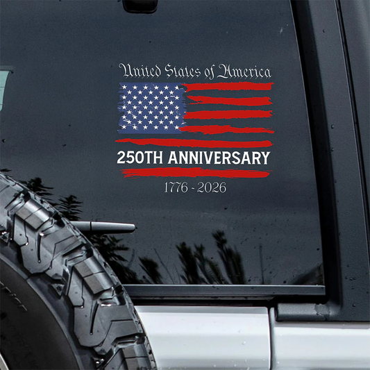 USA 250th Anniversary Car Window Decal Sticker
