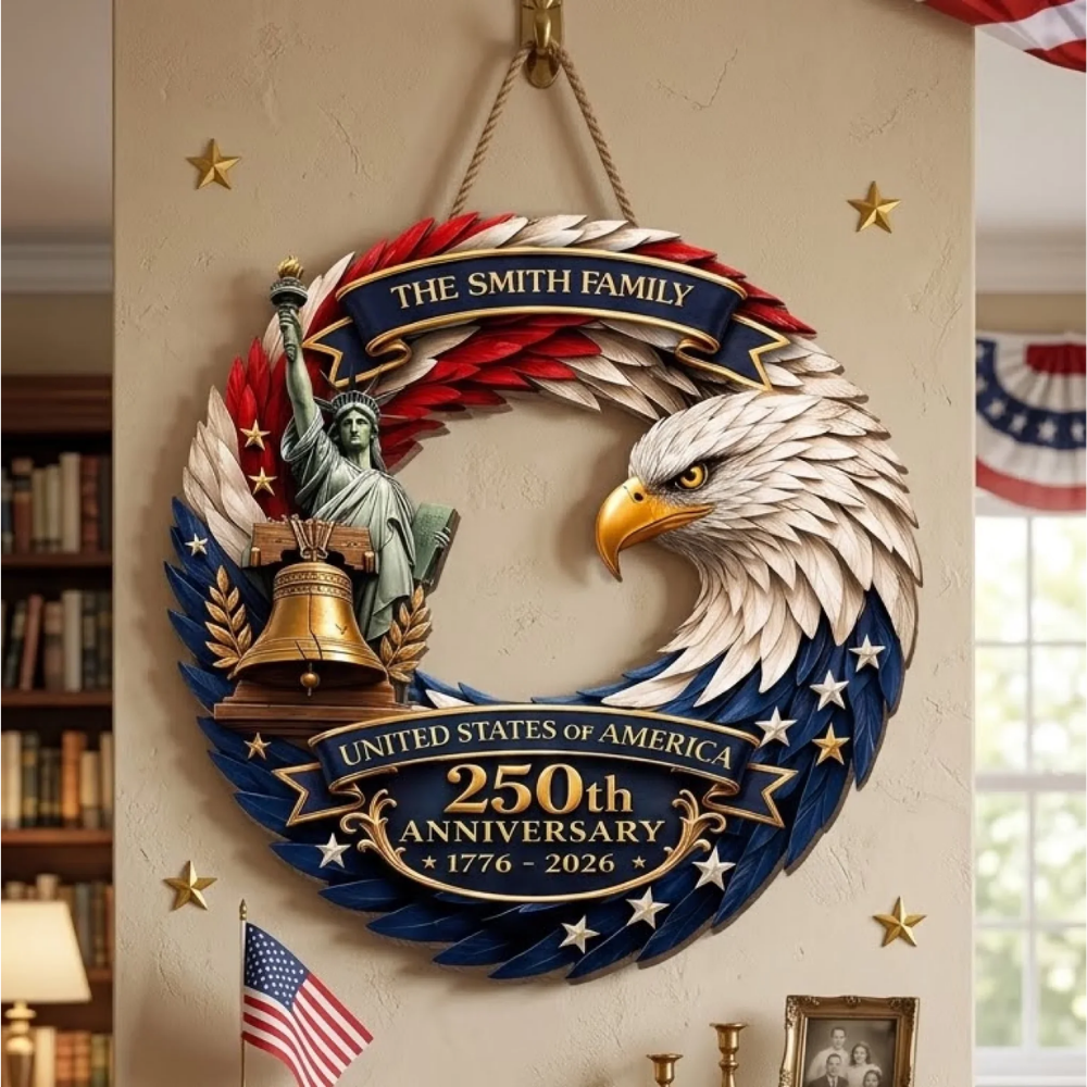 Custom Wood Sign - Personalized America 250th Anniversary Gifts For Mom
