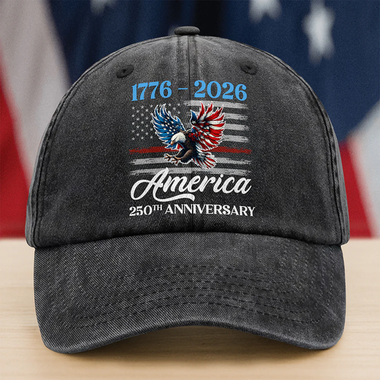 America 250th Anniversary Washed Denim Baseball Cap