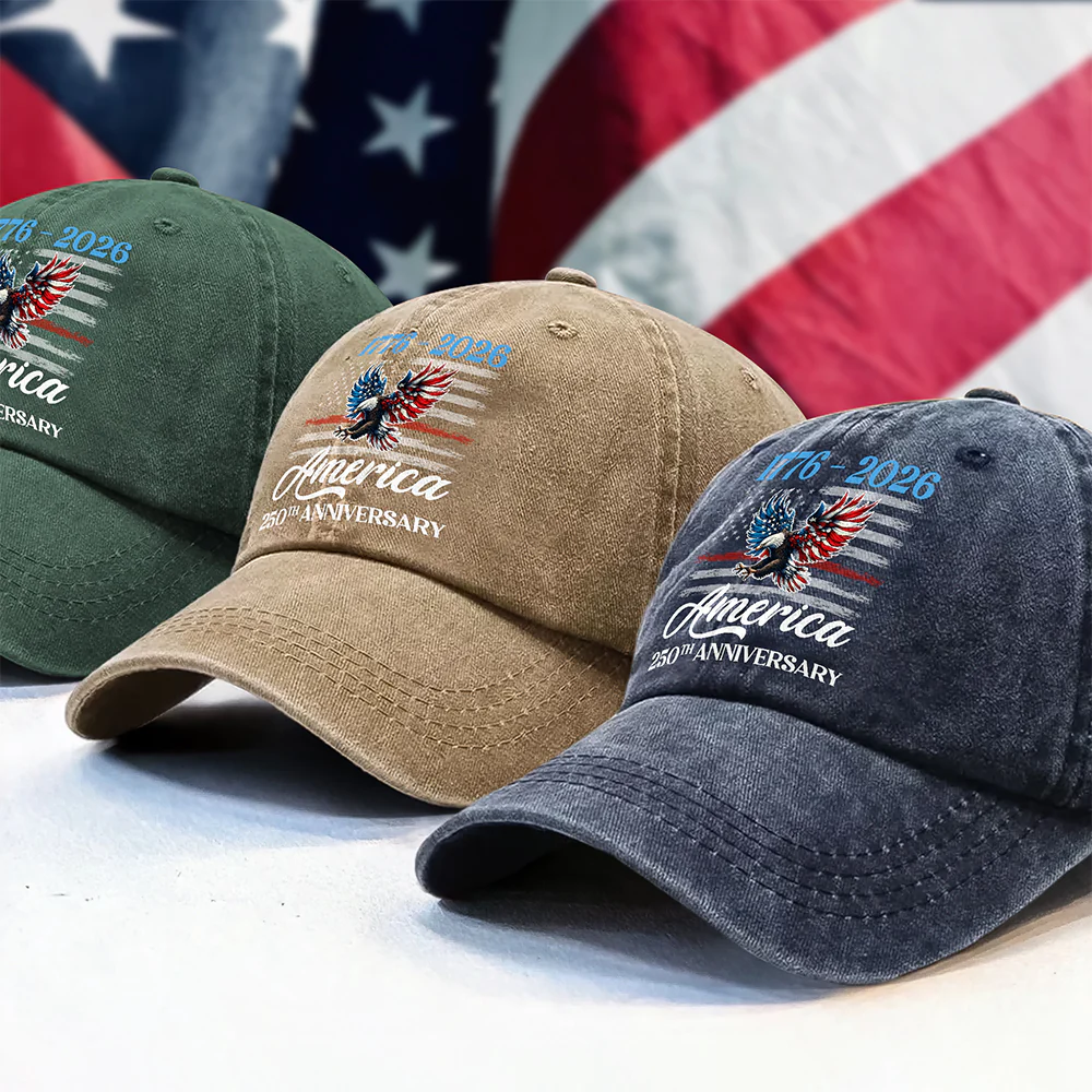 America 250th Anniversary Washed Denim Baseball Cap