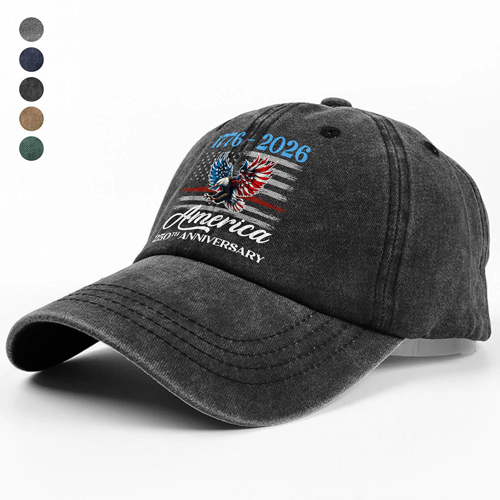 America 250th Anniversary Washed Denim Baseball Cap