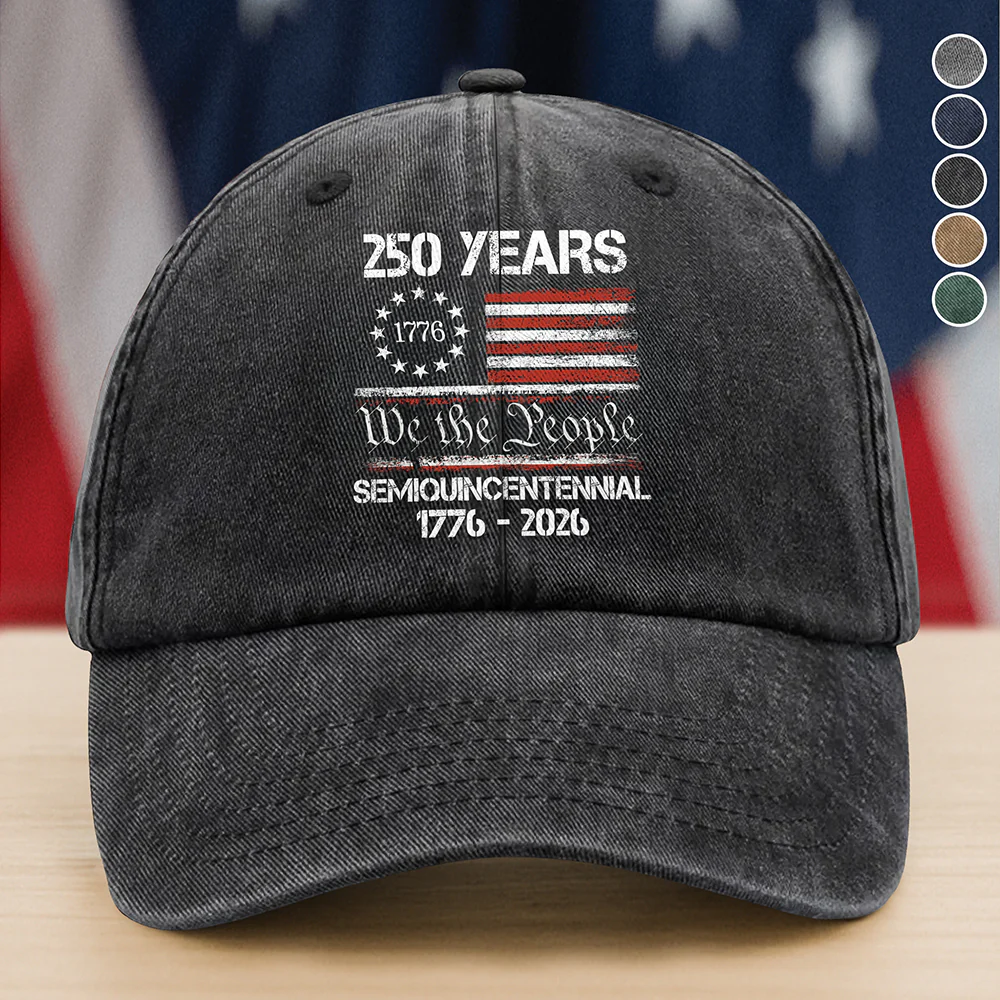 America’s 250th Anniversary United States Semiquincentennial Washed Denim Baseball Cap