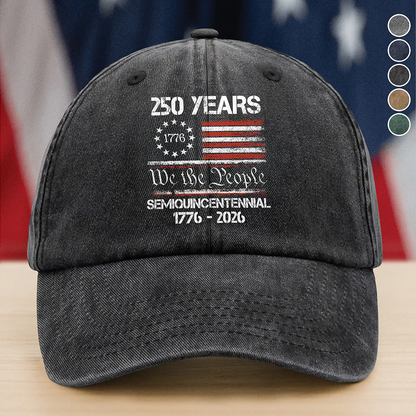 America’s 250th Anniversary United States Semiquincentennial Washed Denim Baseball Cap