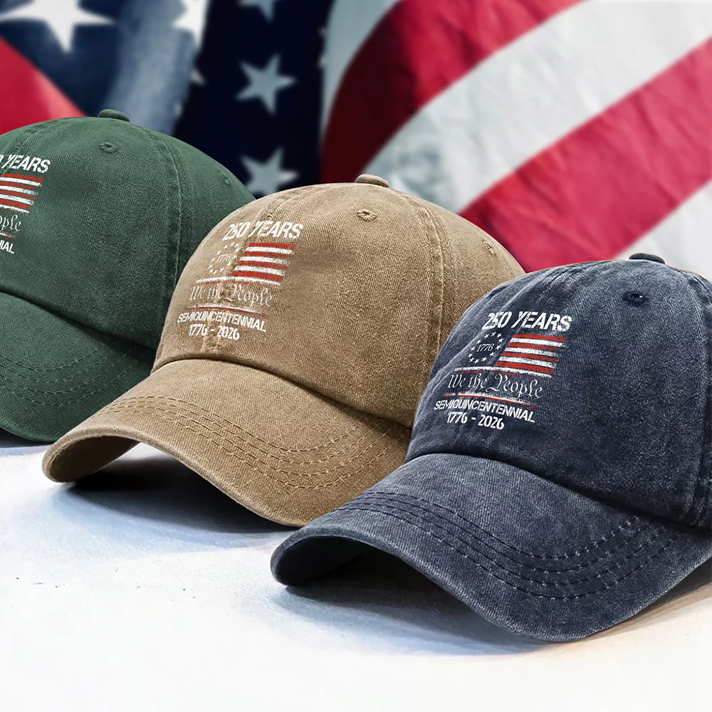 America’s 250th Anniversary United States Semiquincentennial Washed Denim Baseball Cap
