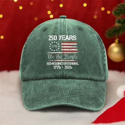 America’s 250th Anniversary United States Semiquincentennial Washed Denim Baseball Cap
