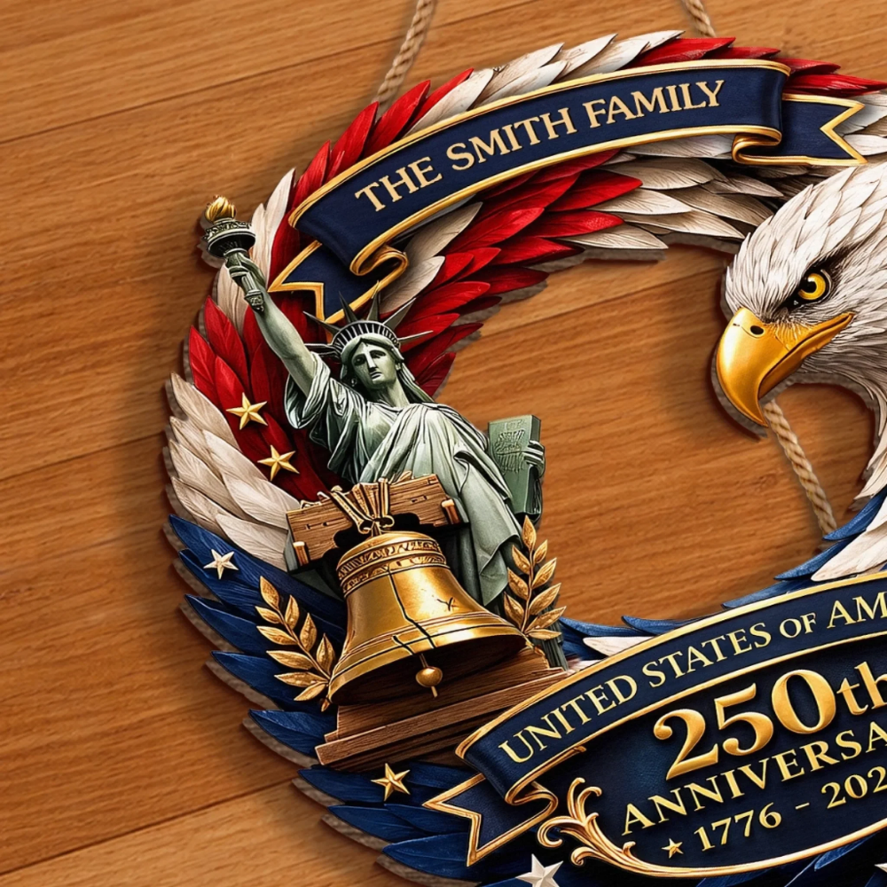 Custom Wood Sign - Personalized America 250th Anniversary Gifts For Mom