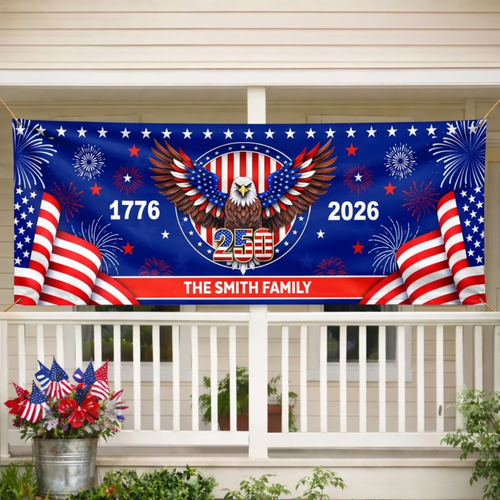 Custom Horizontal Banner - Personalized America 250th Anniversary