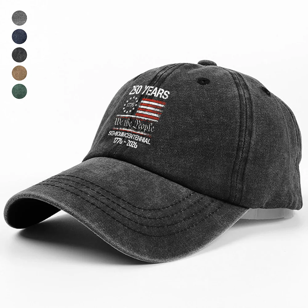 America’s 250th Anniversary United States Semiquincentennial Washed Denim Baseball Cap