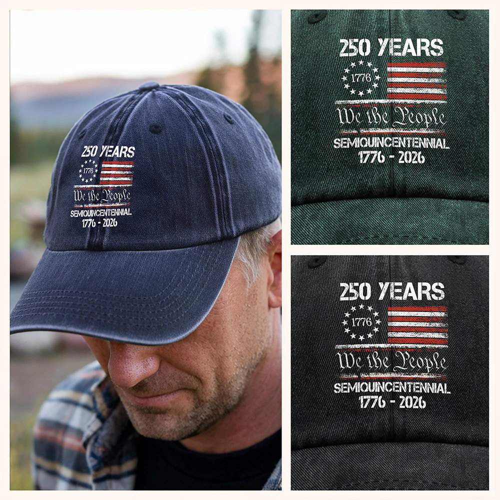 America’s 250th Anniversary United States Semiquincentennial Washed Denim Baseball Cap