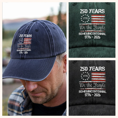 America’s 250th Anniversary United States Semiquincentennial Washed Denim Baseball Cap