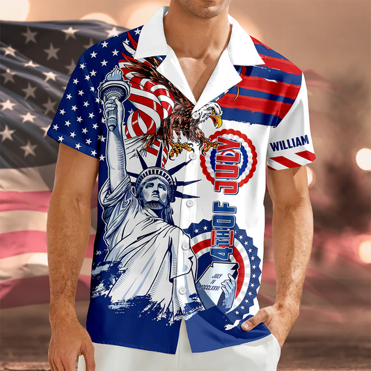 Personalized Custom Name America 4th Of July Hawaii Shirt