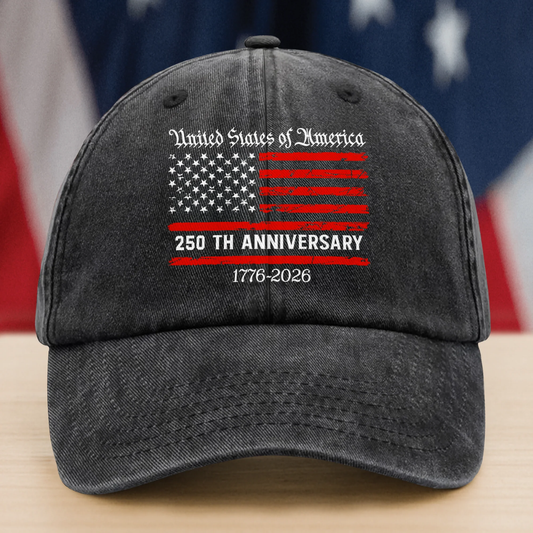 America 250th Anniversary Semiquincentennial Washed Denim Baseball Cap