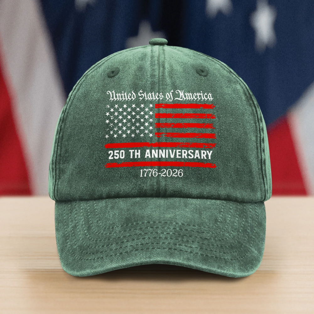 America 250th Anniversary Semiquincentennial Washed Denim Baseball Cap