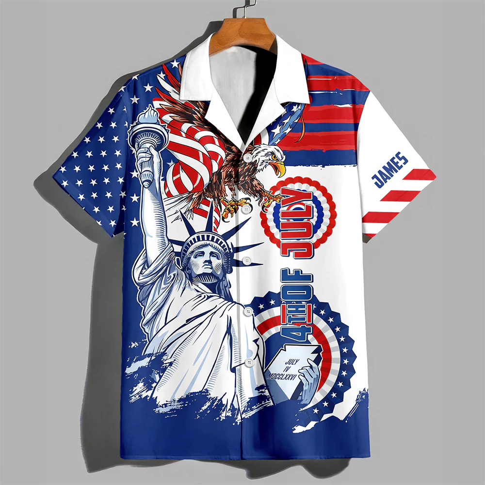 Personalized Custom Name America 4th Of July Hawaii Shirt