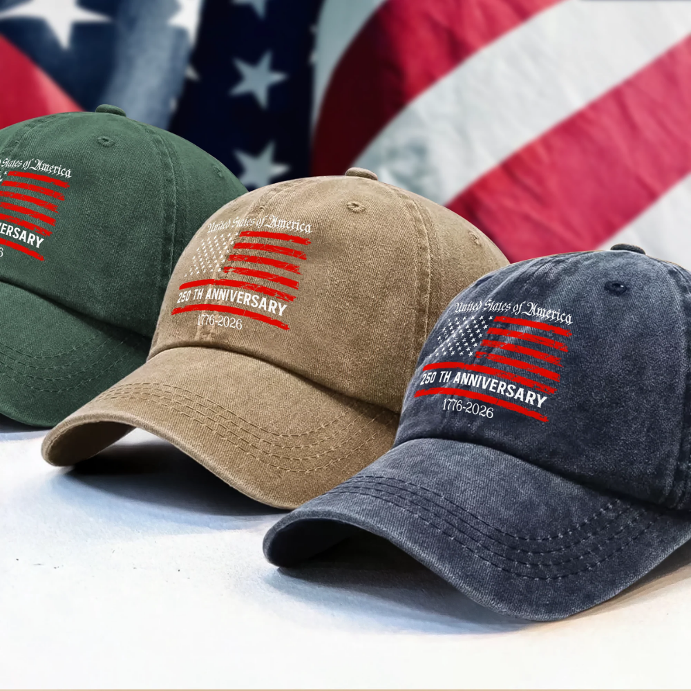 America 250th Anniversary Semiquincentennial Washed Denim Baseball Cap