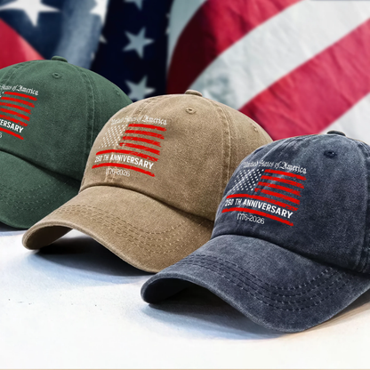 America 250th Anniversary Semiquincentennial Washed Denim Baseball Cap