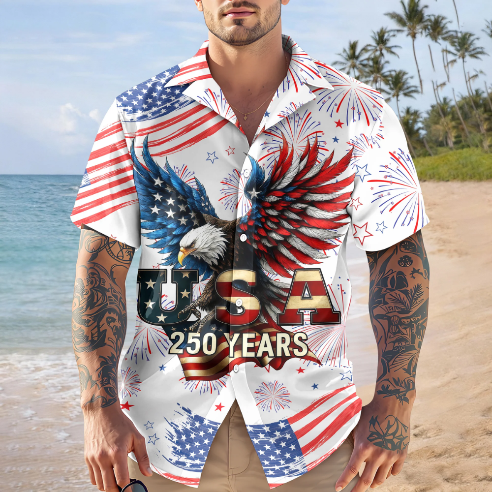Patriotic Bald Eagle USA 250 Years Hawaii Shirt