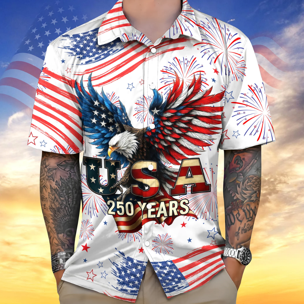 Patriotic Bald Eagle USA 250 Years Hawaii Shirt