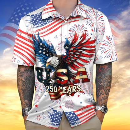Patriotic Bald Eagle USA 250 Years Hawaii Shirt