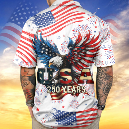 Patriotic Bald Eagle USA 250 Years Hawaii Shirt