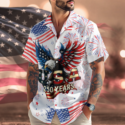 Patriotic Bald Eagle USA 250 Years Hawaii Shirt