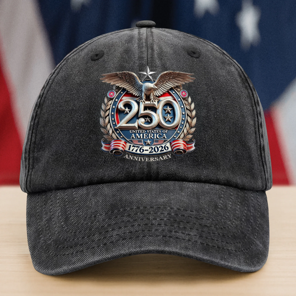USA Eagles 250th Anniversary Semiquincentennial 1776-2026 Washed Denim Baseball Cap