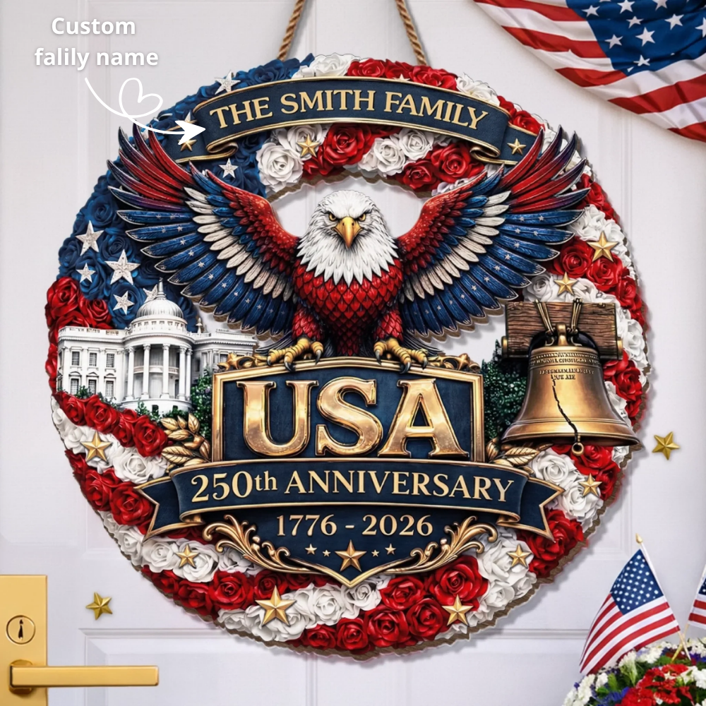 Custom Wood Sign - Personalized America 250th Anniversary Gifts For Mom, Dad - Legacy Of Brave Souls