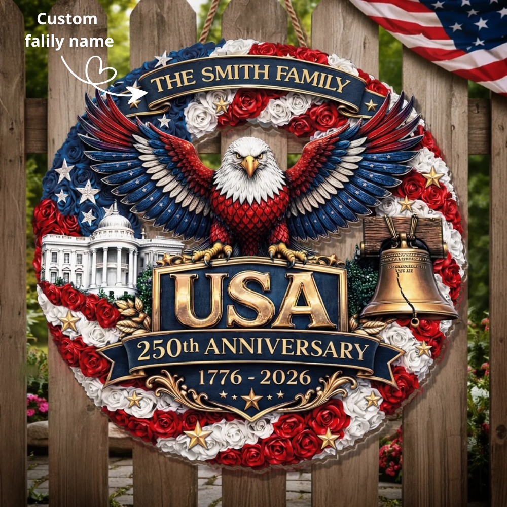 Custom Wood Sign - Personalized America 250th Anniversary Gifts For Mom, Dad - Legacy Of Brave Souls