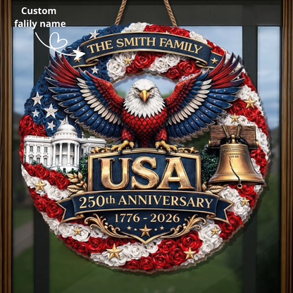 Custom Wood Sign - Personalized America 250th Anniversary Gifts For Mom, Dad - Legacy Of Brave Souls