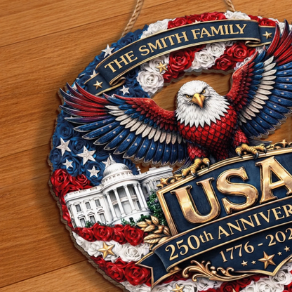 Custom Wood Sign - Personalized America 250th Anniversary Gifts For Mom, Dad - Legacy Of Brave Souls