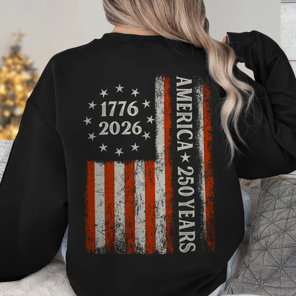 250 Years America Flag 250th Birthday 1776-2026 Shirt, 4th Of July Shirt