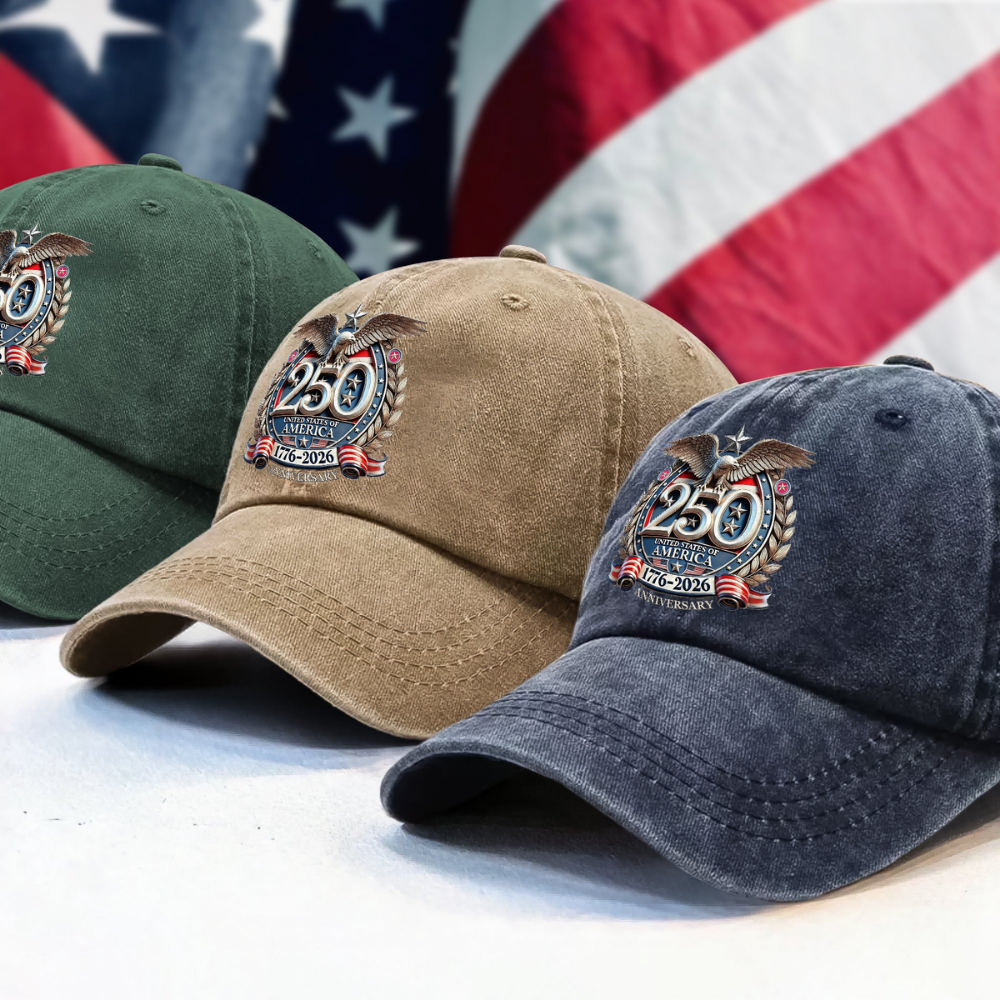 USA Eagles 250th Anniversary Semiquincentennial 1776-2026 Washed Denim Baseball Cap