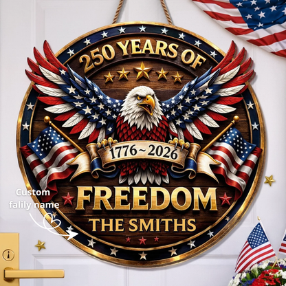 Custom Wood Sign - Personalized America 250th Anniversary Gifts For DAD