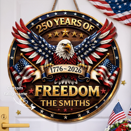 Custom Wood Sign - Personalized America 250th Anniversary Gifts For DAD