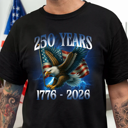America 250 Years With Eagle Shirt, 4th of July Celebrate Shirt