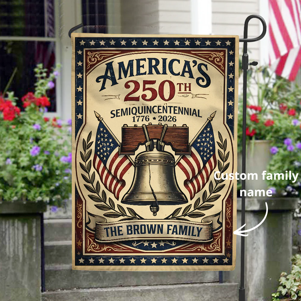 Custom Family Name America 250th Semiquincentennial Garden Flag