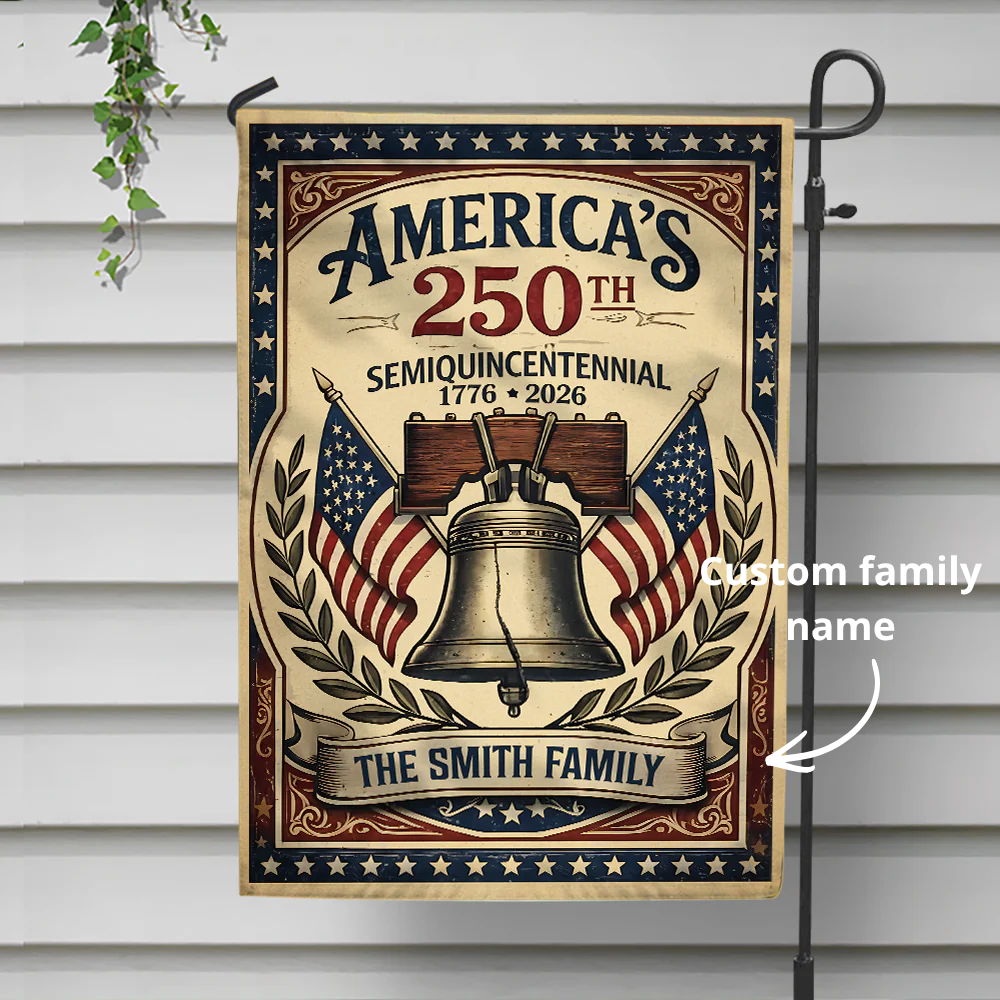 Custom Family Name America 250th Semiquincentennial Garden Flag