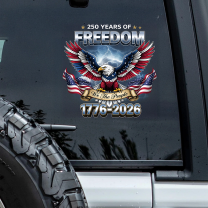 Flag Vintage 250 Years American 1776 2026 250th USA Birthday Car Window Decal Sticker