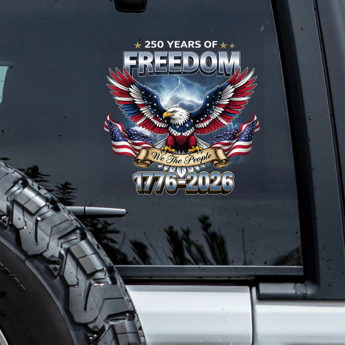 Flag Vintage 250 Years American 1776 2026 250th USA Birthday Car Window Decal Sticker